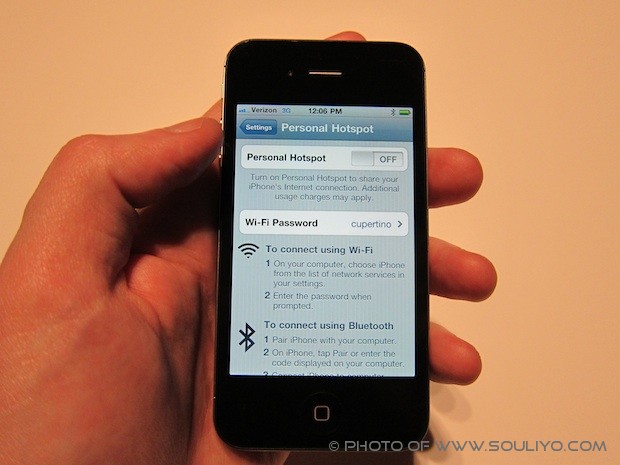 iPhone 4 personal Wifi hotspot